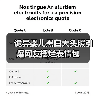 诡异婴儿黑白大头照引爆网友摆烂表情包