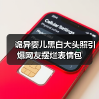 诡异婴儿黑白大头照引爆网友摆烂表情包（图2）